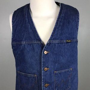 VINTAGE  WRANGLER SHERPA Lined VEST Jean BIKER